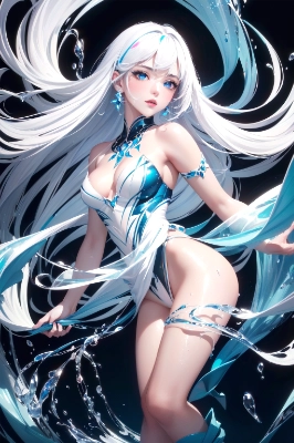 white hair abyss blue eyes