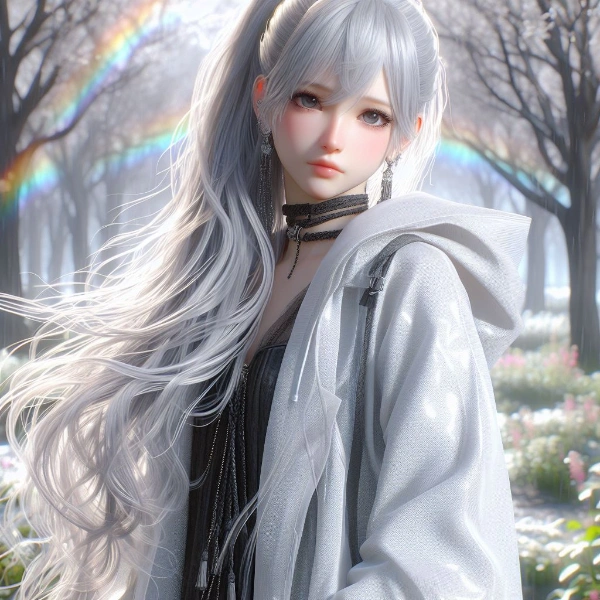 レインコートを着た少女