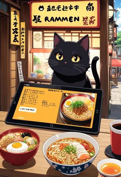 黒猫と味わう秘密の味噌ラーメン