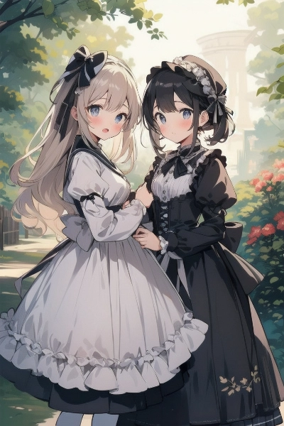白黒ロリータファッション