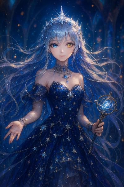 星空を紡ぐ青き女王の夜