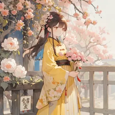 牡丹を売る少女