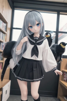 ペンギンと女の子