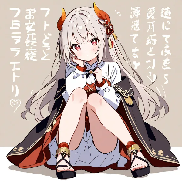 角付き少女の甘い休憩