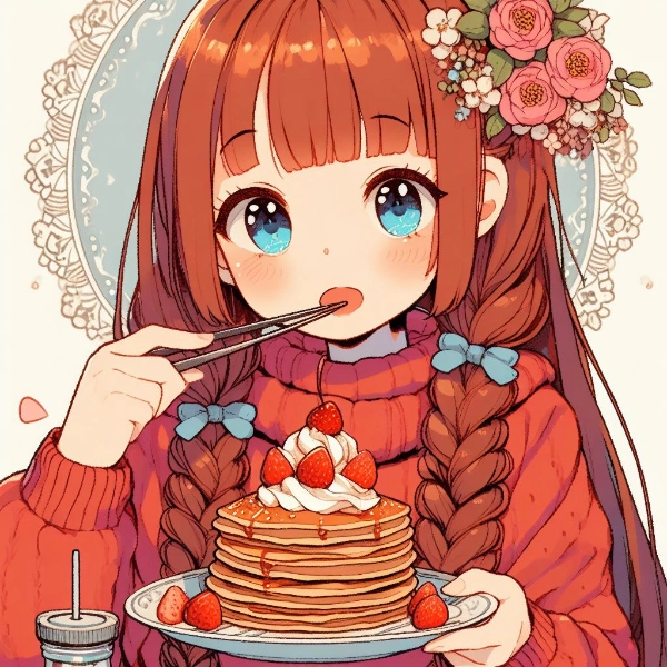 DALL-E3の食べる女の子