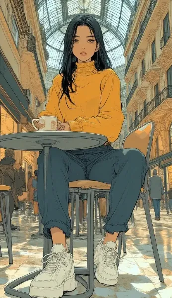 🎨 見惚れる構図とファッション！AI生成イラストで体験する「ミラノの優雅な一日」