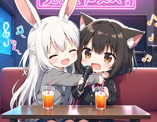 うさにゃんカラオケ♪