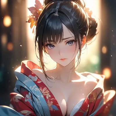 光に包まれる着物姿の少女