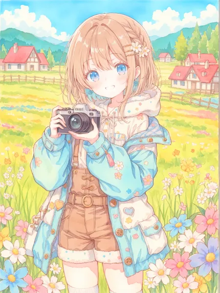 春を探すカメラガール