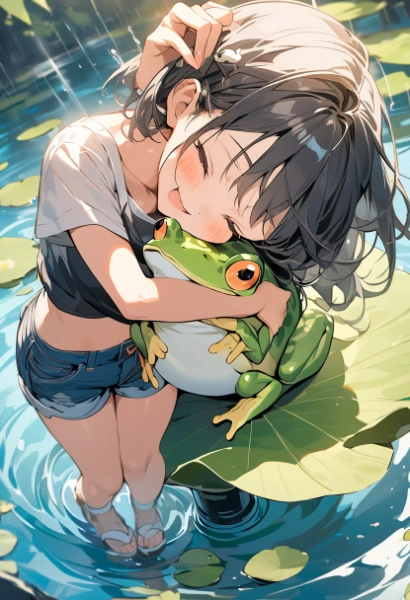 頭を掴むゴーストハンドが無きゃ多足ガエルと女の子の良い作品なんだがなあᐠ( ᐖ )ᐟ