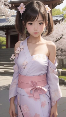 桜と美少女