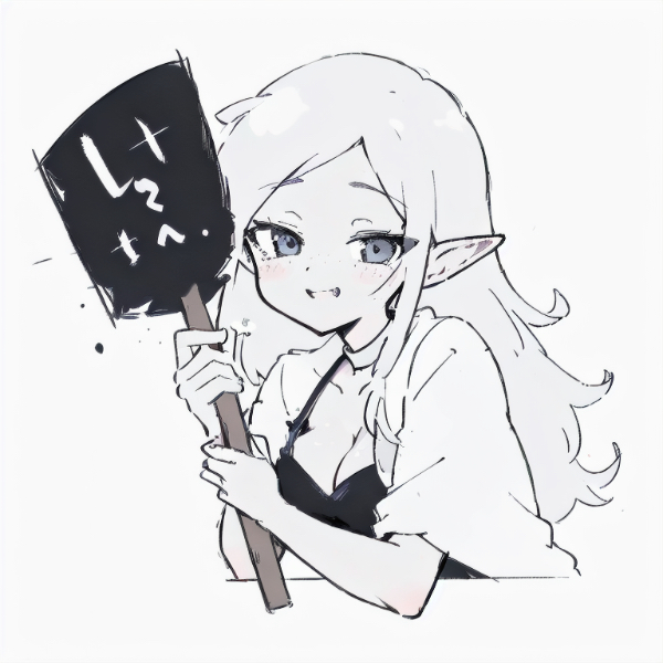 大きい団扇とエルフさん