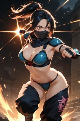 爆炎舞う女忍者