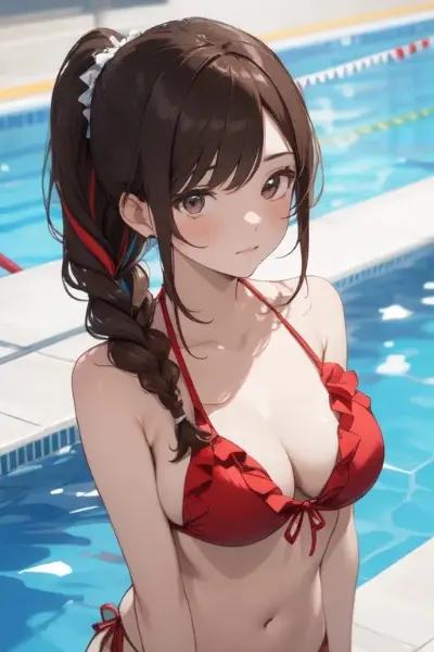 大胆なビキニで少し緊張