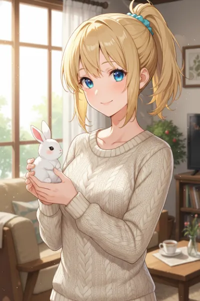 うさぎとの心温まる午後の約束