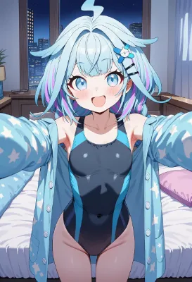 水宮枢　競泳水着顔面騎乗