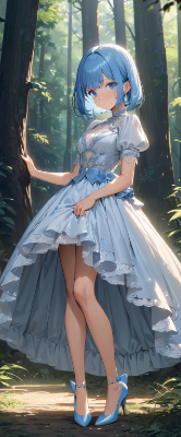 森の中の青髪お姫様
