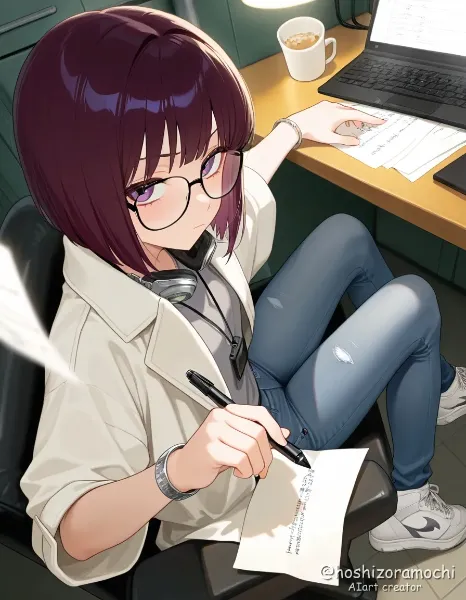 深夜のラボで挑む・彩香 / Ayaka takes on the challenge in the late-night lab