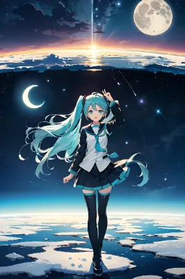 Miku is flying in the sky2