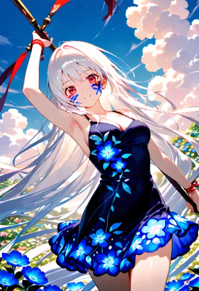 花畑の少女（フェイスペイント2）