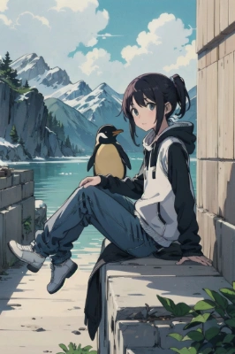 ペンギンと女の子