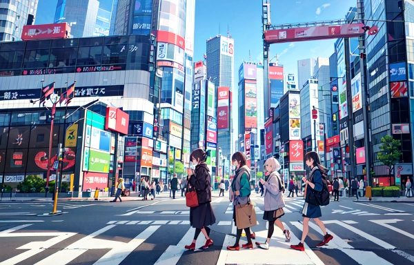 渋谷区のスクランブル交差点