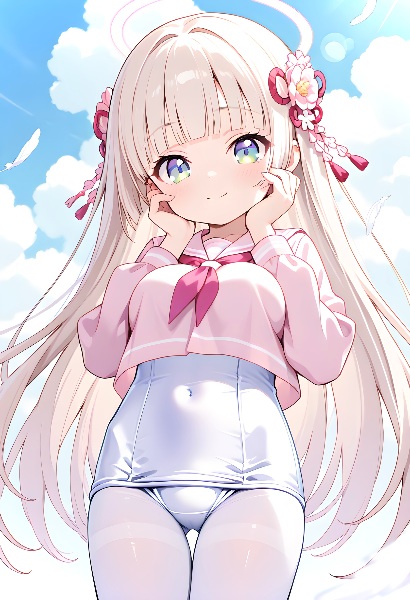 夏空とセーラー白スク