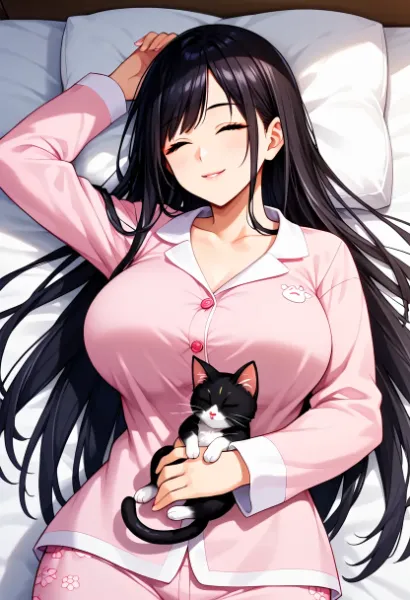 こころちゃん　猫とお休み