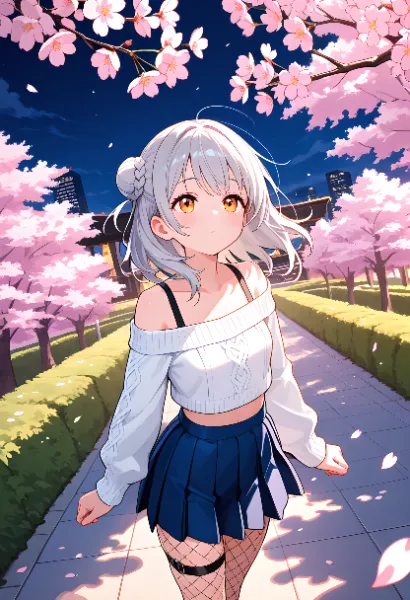 「ここの公園の夜桜凄く綺麗だね…」