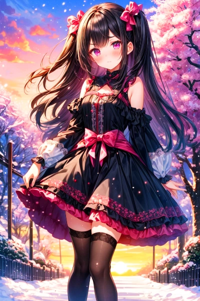 思い出の桜並木の下にいる、うちの子…(4枚)その1