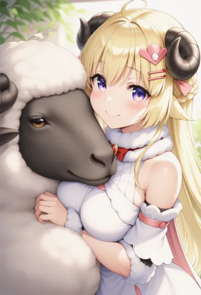 もふもふ羊　角巻わため