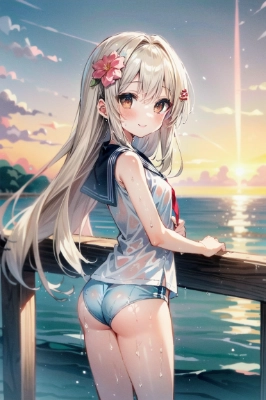 少女と海デート