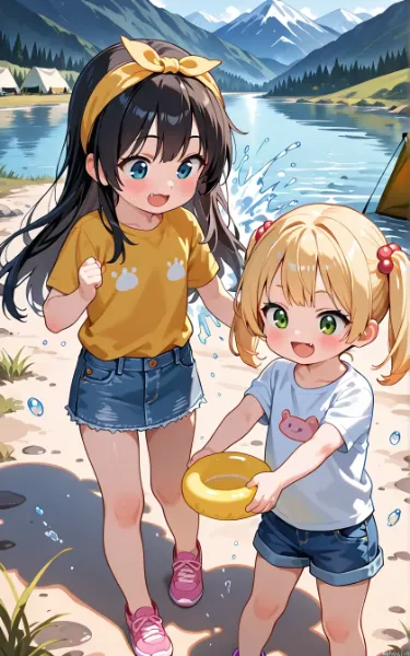 キャンプ場にて