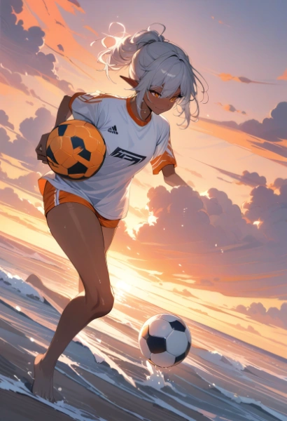 エルフさんとビーチサッカー