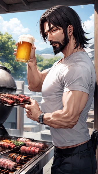 焼肉にはビール