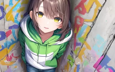 グラフィティとパーカー女子