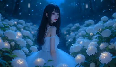 月明かりの花畑