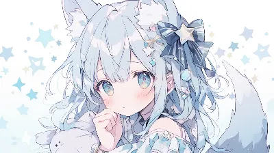 星降る夜の青狐と小さな相棒