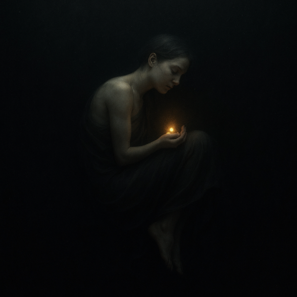 闇に宿る小さな希望の炎