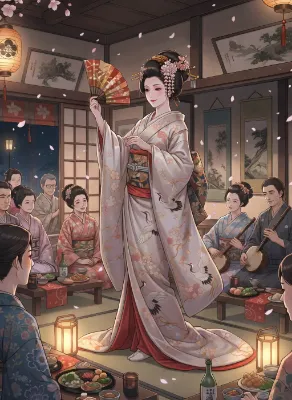 桜舞う宴の優雅な舞