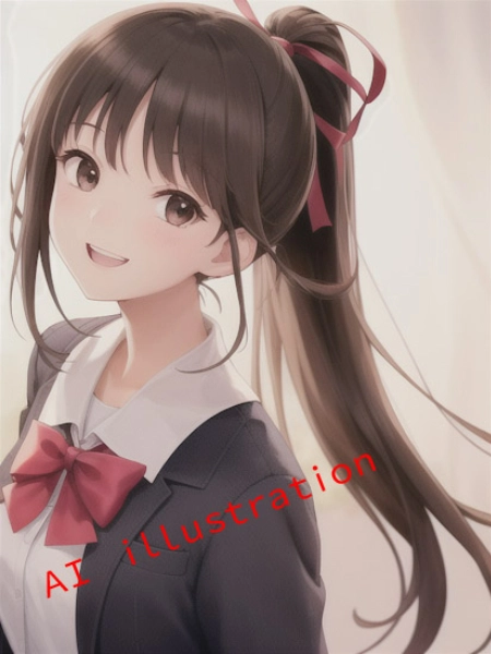 ポニーテール美少女（イラスト調）