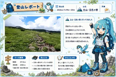 碧衣　立山・五色ヶ原 登山レポート