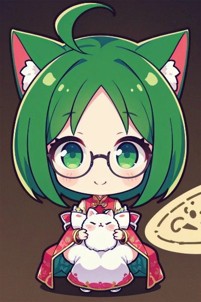 緑色中華猫娘