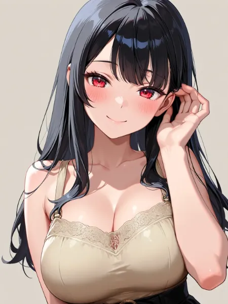 前髪かき上げをする美少女