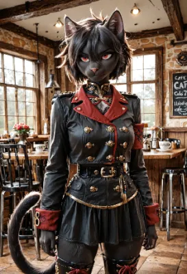 くろねこさんショートヘア　　黒い制服