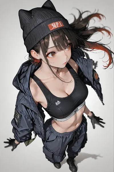 ニット帽のお姉さん