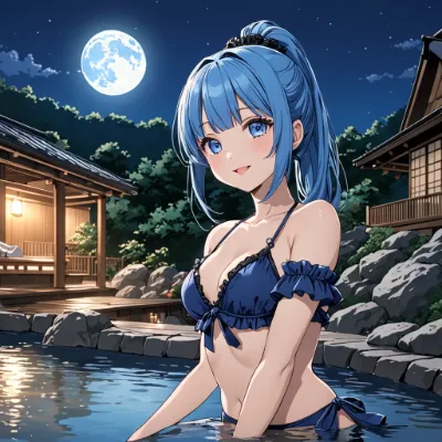 夜の温泉