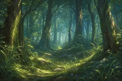 AIの餌を手描きした上で生成した画像　森