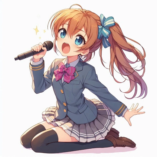 サイドテールで歌う女の子