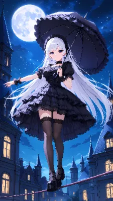 満月の屋根渡り